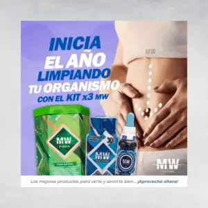 6 KIT 3 MW Saludable – Suplemento Natural (Quemador + Drenador + Fibra)